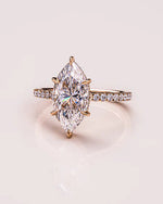 Load image into Gallery viewer, 2.00 CT Marquise Cut 6 Prong Moissanite Engagement Ring Mapple Gems