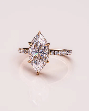 2.00 CT Marquise Cut 6 Prong Moissanite Engagement Ring Mapple Gems