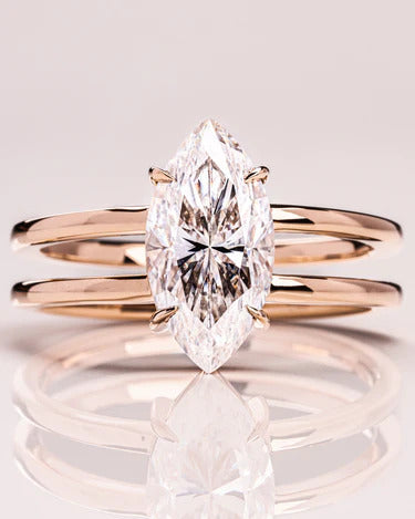 2.00 CT Marquise Cut Solitaire Moissanite Engagement Ring Mapple Gems