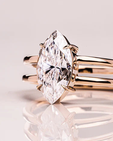 2.00 CT Marquise Cut Solitaire Moissanite Engagement Ring Mapple Gems