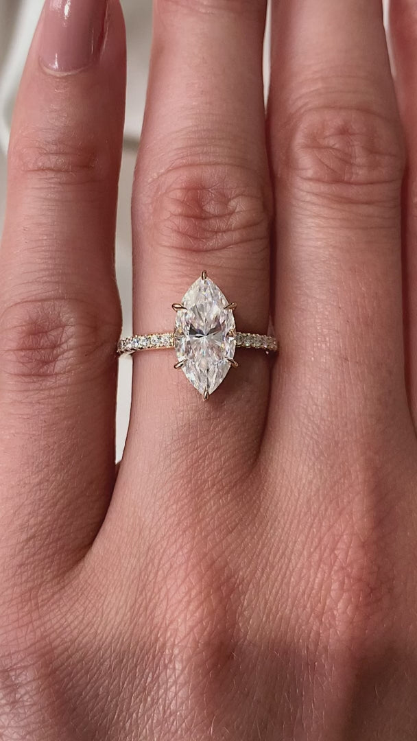 2.00 CT Marquise Cut 6 Prong Moissanite Engagement Ring Mapple Gems