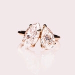 Load image into Gallery viewer, Pear & Marquise Cut Moissanite Toi et Moi Ring