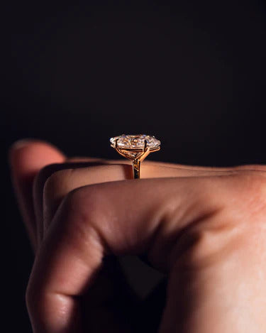 Unique Two-Stone Anniversary Moissanite Ring