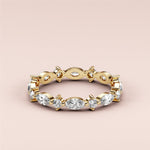Load image into Gallery viewer, 0.50 TCW Marquise & Round Cut Lab Grown Diamond Band Gift For Her Mapple Gems