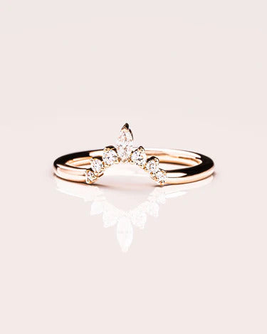 0.20 CT Marquise & Round Cut Lab Grown Diamond Wedding Band Gift For Her Mapple Gems