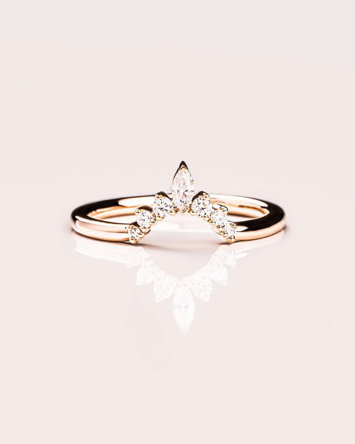0.20 CT Marquise & Round Cut Lab Grown Diamond Wedding Band Gift For Her Mapple Gems