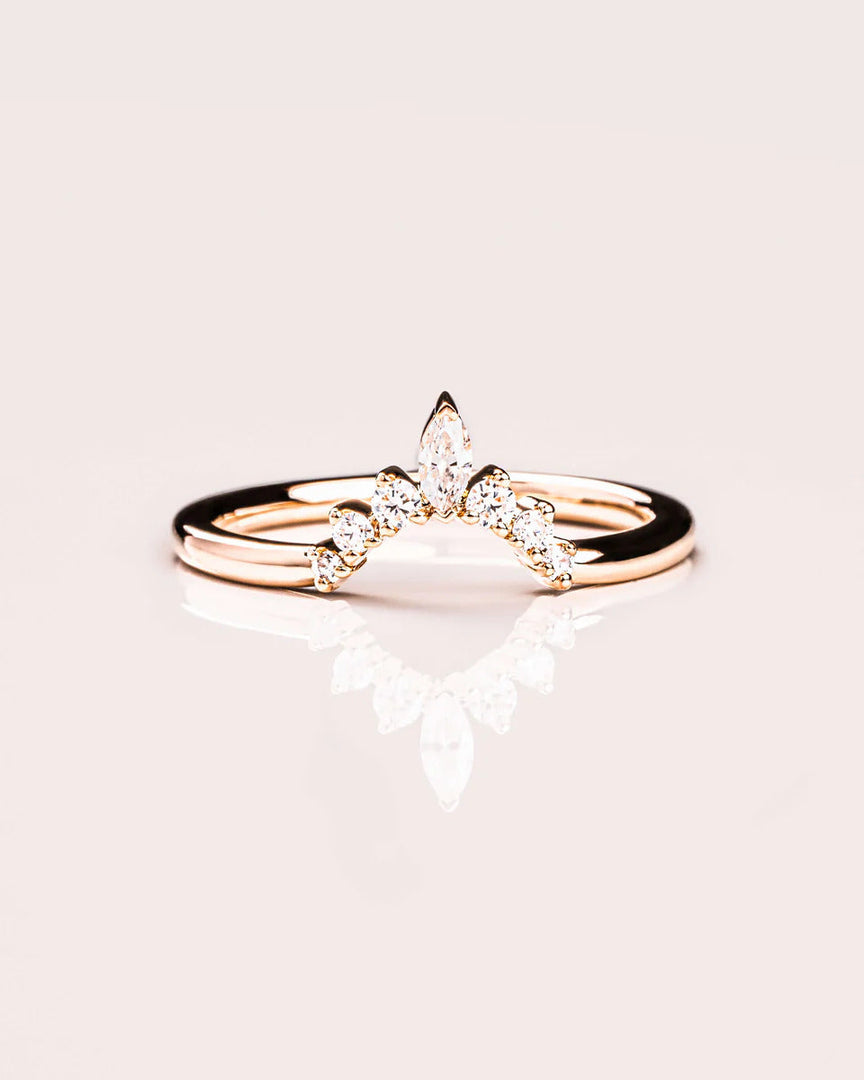 0.20 CT Marquise & Round Cut Lab Grown Diamond Wedding Band Gift For Her Mapple Gems