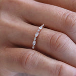 Load image into Gallery viewer, 0.26ctw Marquise and Round Cut Half Eternity Wedding Band Mapple Gems