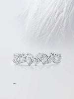 Load image into Gallery viewer, Mixed Shape Moissanite Eternity Diamond Wedding Band in Solid Gold Mapple Gems