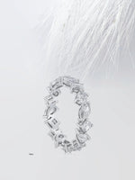 Load image into Gallery viewer, Mixed Shape Moissanite Eternity Diamond Wedding Band in Solid Gold Mapple Gems