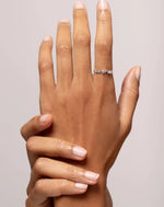 Load image into Gallery viewer, Mixed Shape Moissanite Half Eternity Diamond Wedding Band Mapple Gems