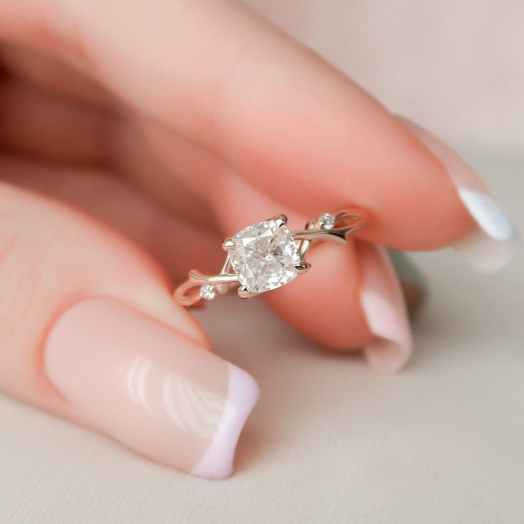 Moissanite Infinity Engagement Ring