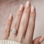 Load image into Gallery viewer, Modern Bridal Teardrop Moissanite Ring