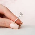 Load image into Gallery viewer, Emerald Cut Moissanite Bridal Ring