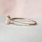 Load image into Gallery viewer, Handmade Solitaire Wedding Ring with Pave Band