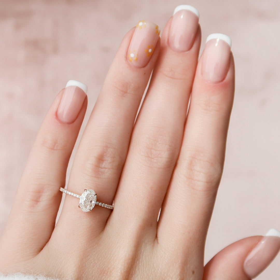 Solid Gold Oval Bridal Jewelry