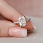 Load image into Gallery viewer, Moissanite 2.50 CT Radiant Cut  Diamond Art Deco Avant Garde Wedding Ring Mapple Gems