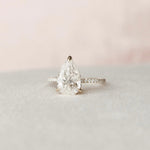 Load image into Gallery viewer, Custom Pear Cut Moissanite Engagement Ring