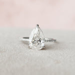 Load image into Gallery viewer, Pear Cut Moissanite Solitaire Valentine Ring