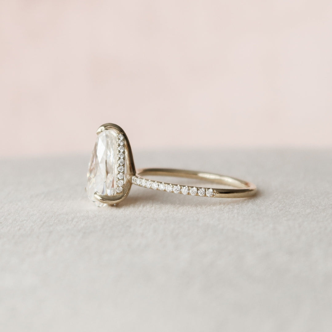 Classic Pear Shape Moissanite Promise Ring