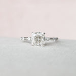 Load image into Gallery viewer, Cushion Cut Moissanite Engagement Ring with Tiger Claw Prongs