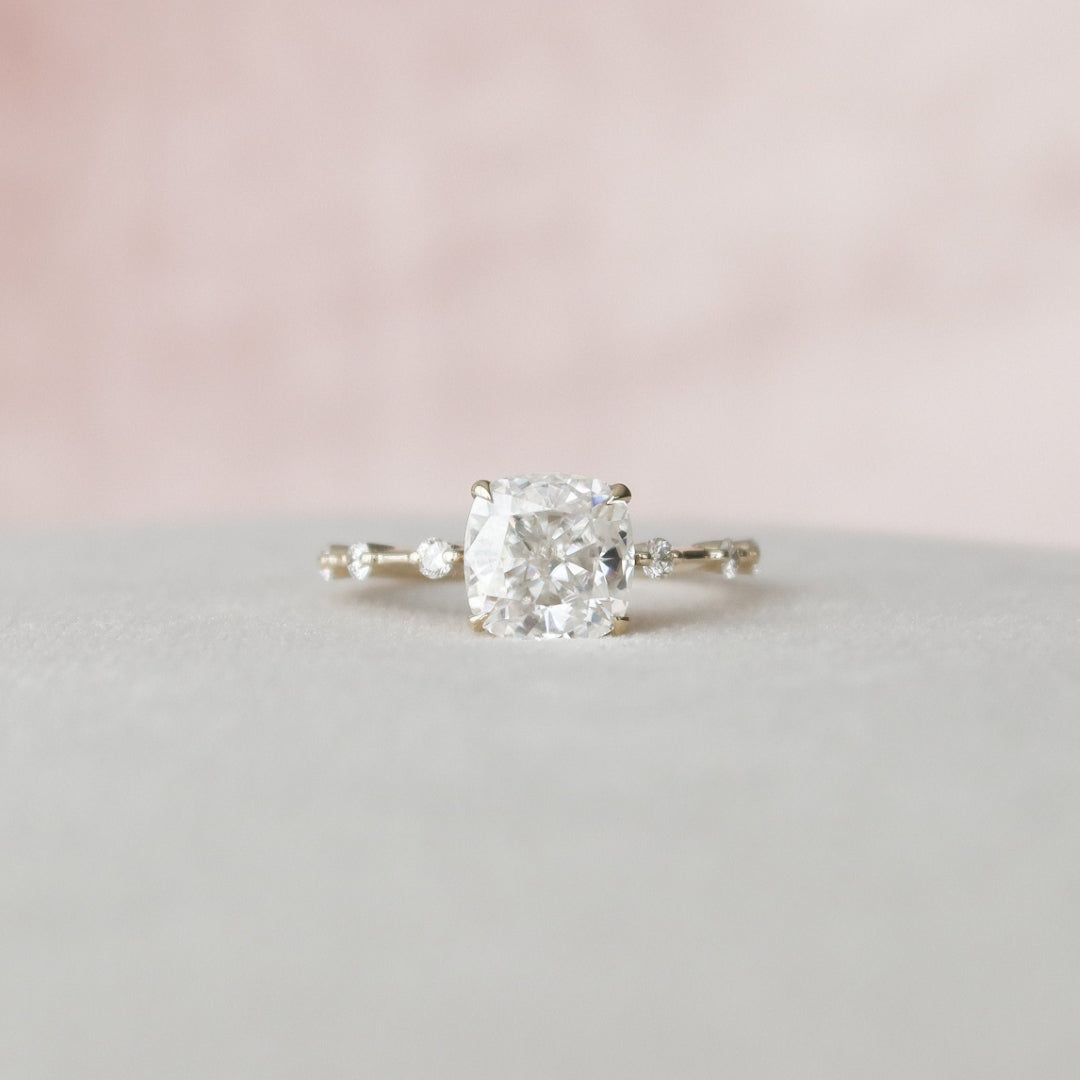 Modern Cushion Cut Proposal Ring