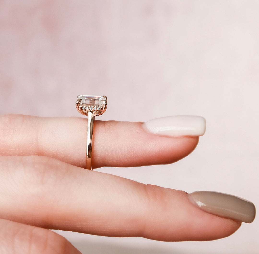 Colorless Moissanite Promise Ring