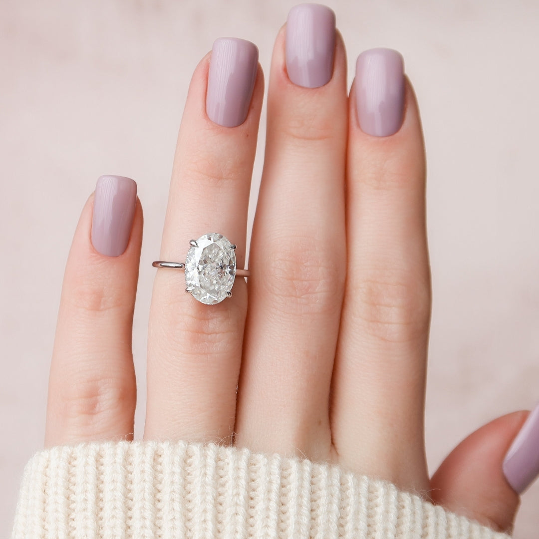 Handmade Oval Solitaire Wedding Ring