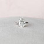 Load image into Gallery viewer, Oval Moissanite Engagement Ring Hidden Halo