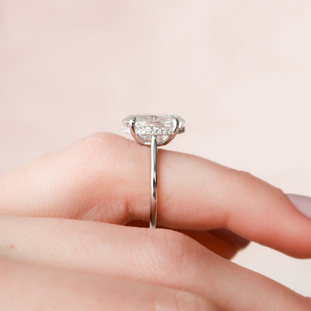 Solid Gold Oval Cut Bridal Ring