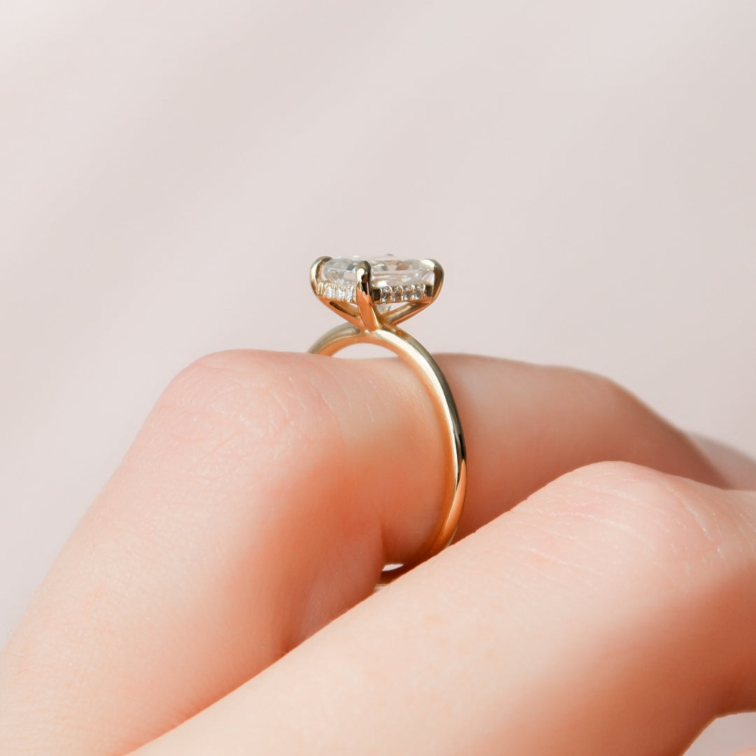 Moissanite 2 CT Radiant Cut Diamond Art Deco Victorian Enagagement Ring Mapple Gems