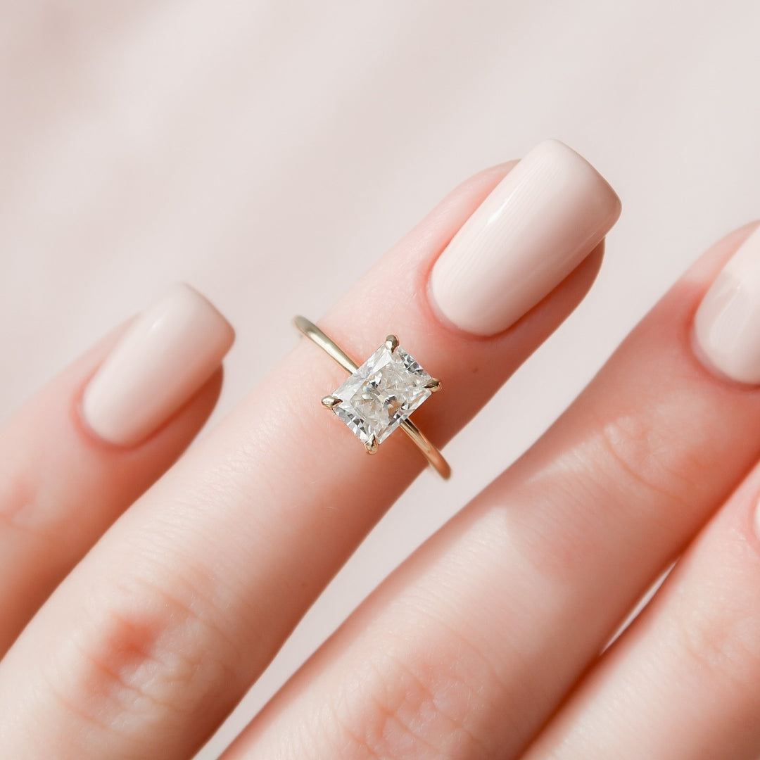 Moissanite 2 CT Radiant Cut Diamond Art Deco Victorian Enagagement Ring Mapple Gems
