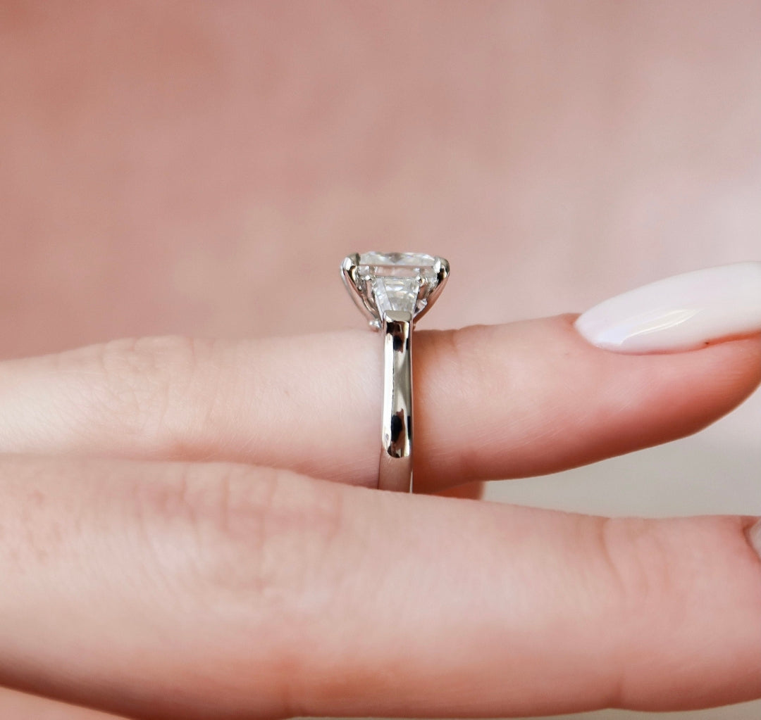 Moissanite 3 CT Princess Cut Diamond Wedding Ring Mapple Gems