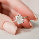 Load image into Gallery viewer, Moissanite 3.45 CT Radiant Cut Diamond Art Deco Anniversasry Ring Mapple Gems