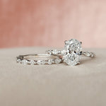 Load image into Gallery viewer, 3.50 CT Oval Cut Moissanite Art Deco Bridal Ring Set Mapple Gems