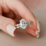 Load image into Gallery viewer, 3.50 CT Oval Cut Moissanite Art Deco Bridal Ring Set Mapple Gems