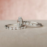 Load image into Gallery viewer, 3.50 CT Oval Cut Moissanite Art Deco Bridal Ring Set Mapple Gems