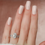 Load image into Gallery viewer, 3.50 CT Oval Cut Moissanite Art Deco Bridal Ring Set Mapple Gems