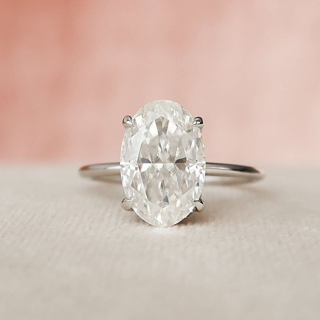 Custom Made Oval Solitaire Ring