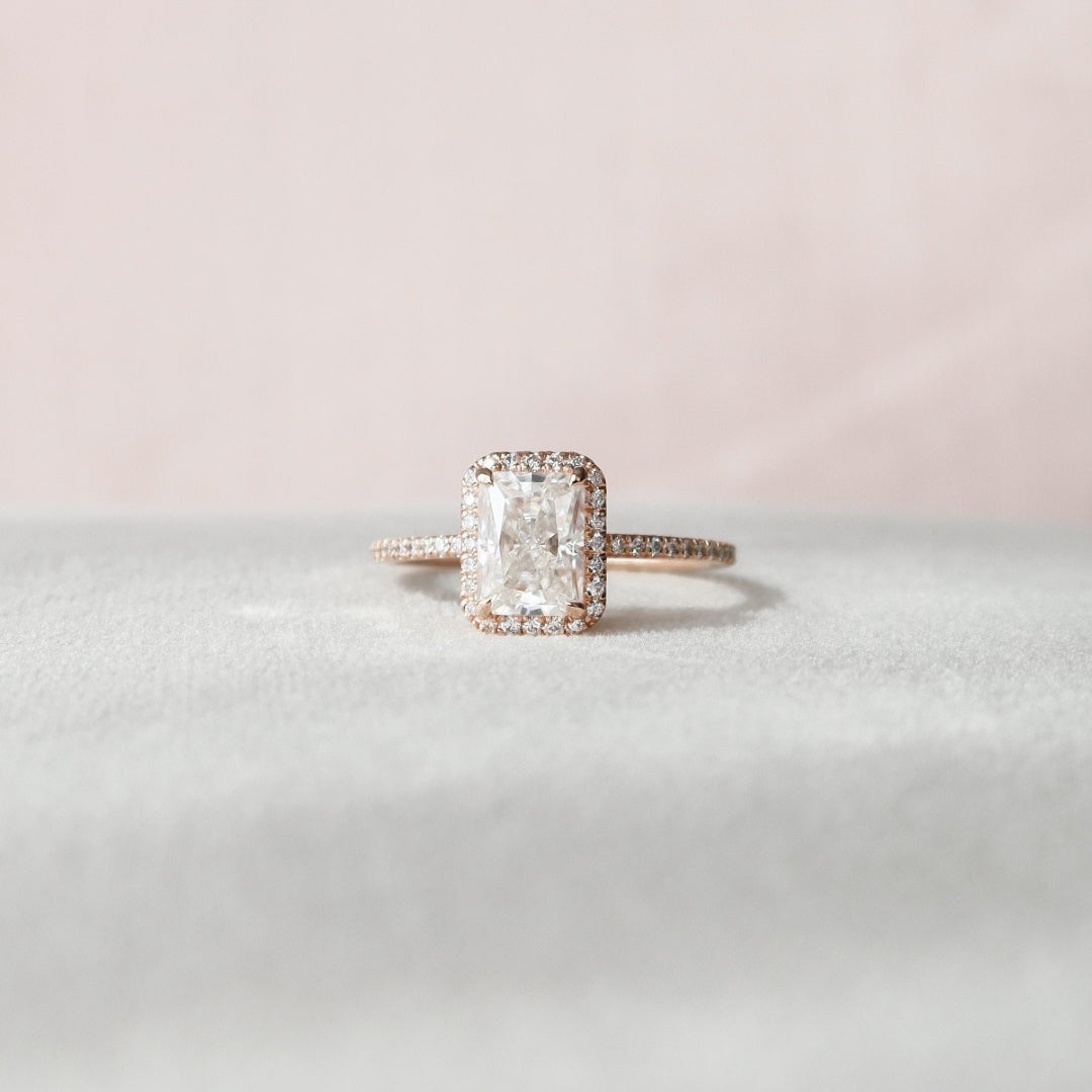 Moissanite 3 CT Radiant Cut  Diamond Art Deco Gothic Engagement Ring Mapple Gems