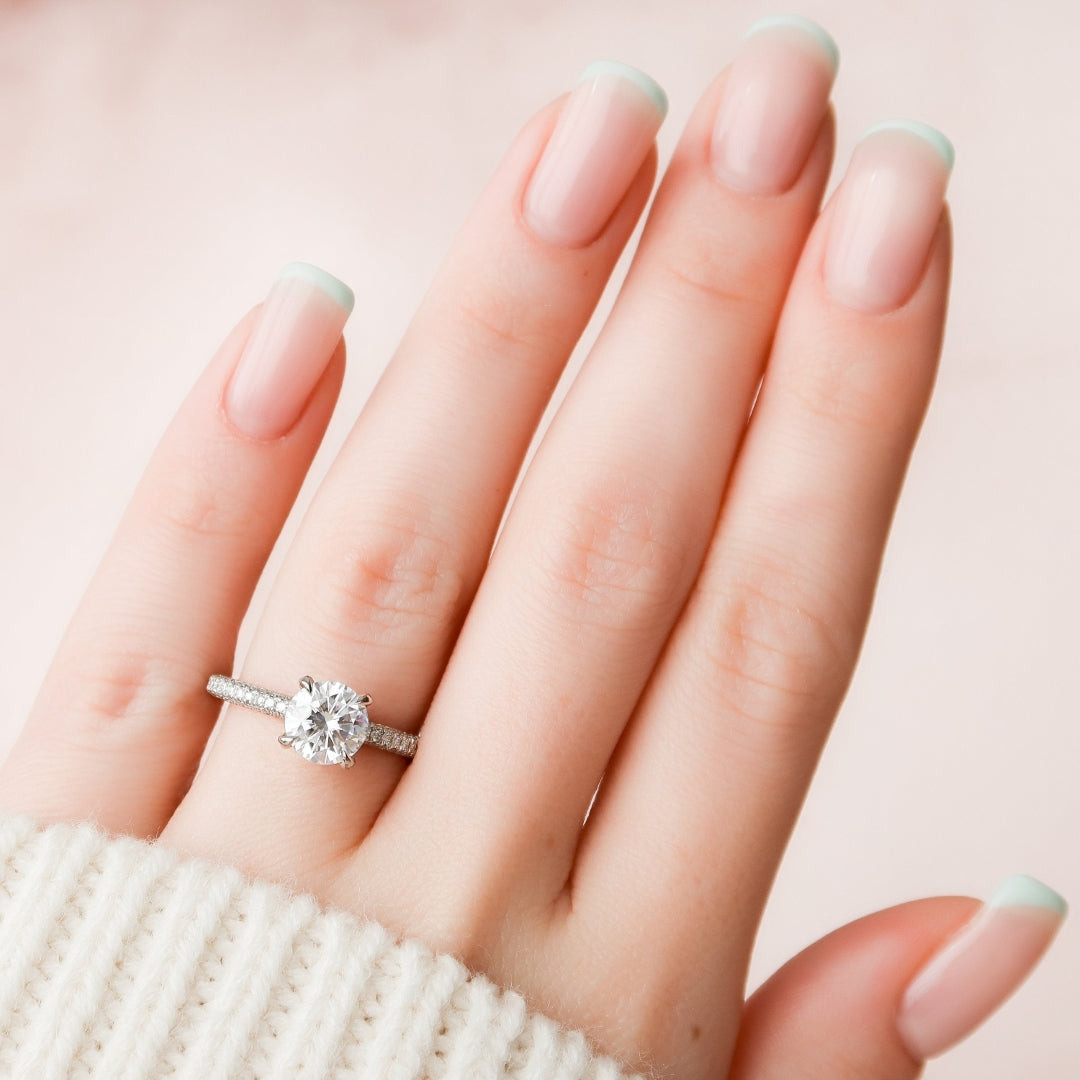 Handmade Round Cut Engagement and Wedding Band