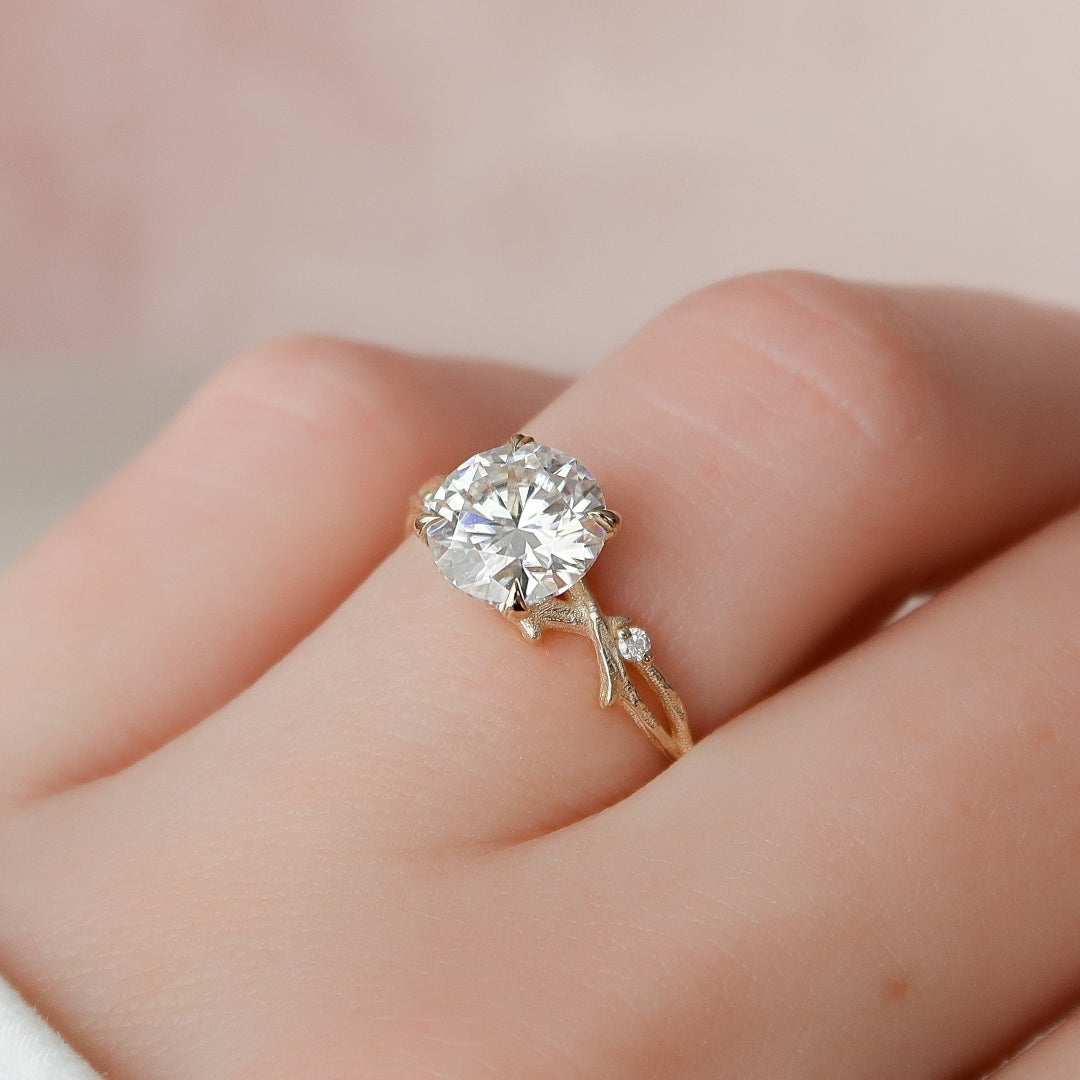 Dainty Minimalist Moissanite Engagement Ring