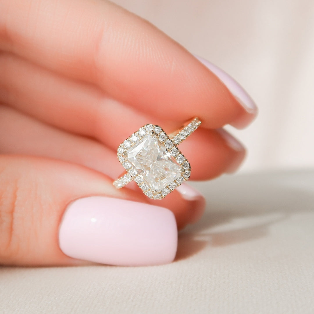 Moissanite 4.50 CT Radiant Cut Diamond Art Deco Victorian Enagagement Ring Mapple Gems