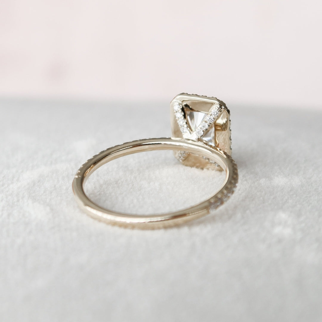 Moissanite 4.50 CT Radiant Cut Diamond Art Deco Victorian Enagagement Ring Mapple Gems