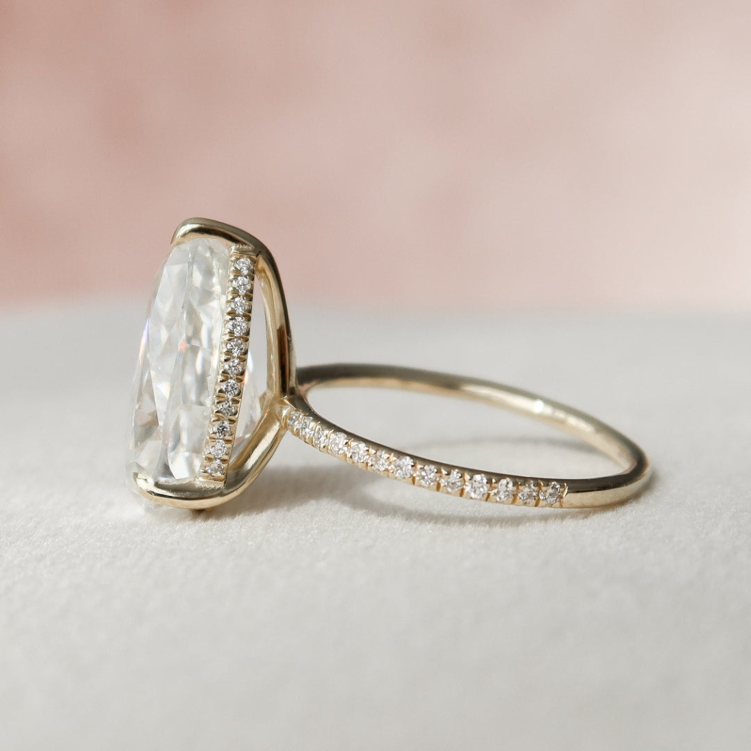 Custom Half Eternity Moissanite Engagement Ring