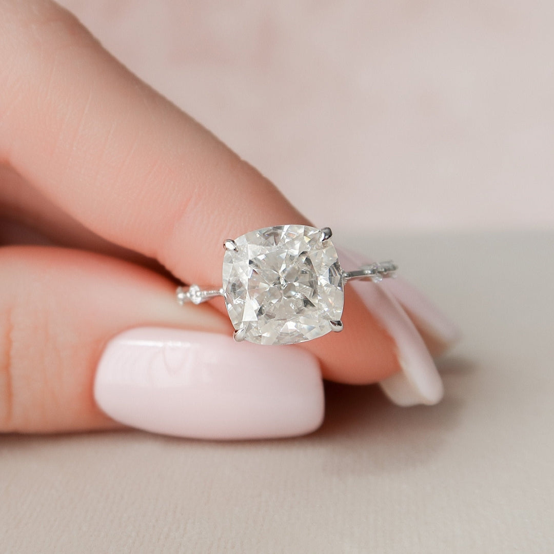 Big Cushion Cut Proposal Ring