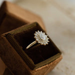 Load image into Gallery viewer, Vintage Inspired Starburst Moissanite Ring