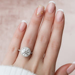 Load image into Gallery viewer, Round Cut Moissanite Halo Engagement Ring Timeless Solitaire Wedding & Promise Ring Mapple Gems