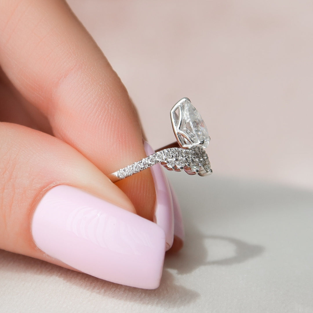 Classic Pear Shape Moissanite Proposal Ring