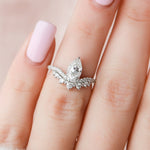 Load image into Gallery viewer, Teardrop Moissanite Engagement Ring Handmade